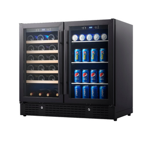 KingsBottle 36" Beer and Wine Cooler Combination with Low-E Glass Door