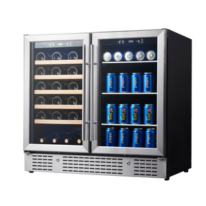 KingsBottle 36" Beer and Wine Cooler Combination with Low-E Glass Door