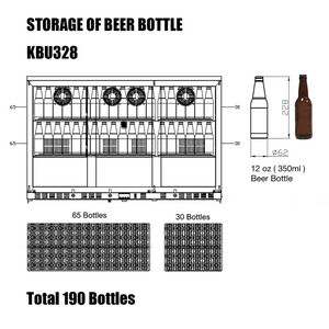 KingsBottle 53" Heating Glass 3 Door Large Beverage Refrigerator