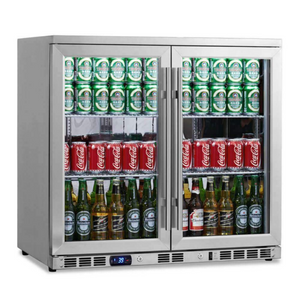 KingsBottle 36" Heating Glass 2 Door Built In Beverage Fridge