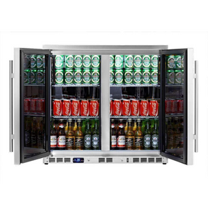 KingsBottle 36" Heating Glass 2 Door Built In Beverage Fridge