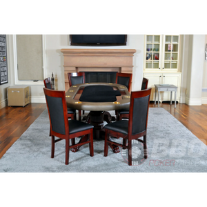 BBO Poker Tables Classic Dining Poker Chairs (Black/Mahogany)